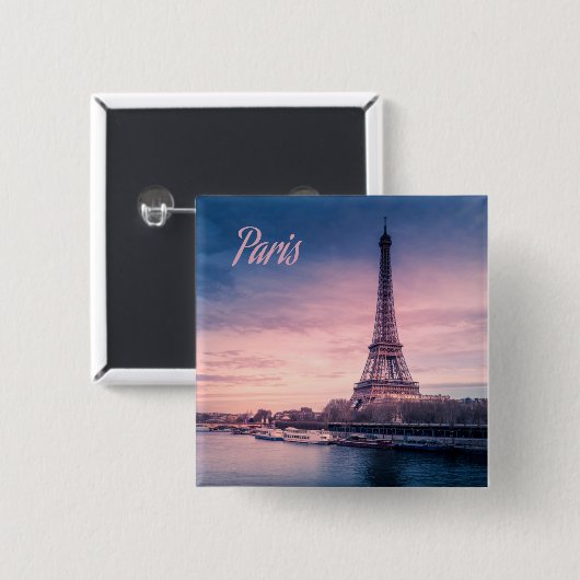 Paris Frankrijk eiffeltoren Vierkante Button 5,1 Cm (Voorkant /achterkant)