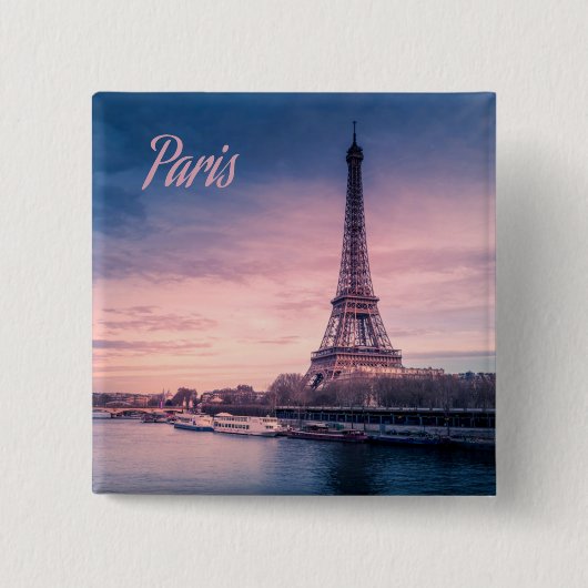 Paris Frankrijk eiffeltoren Vierkante Button 5,1 Cm (Voorkant)