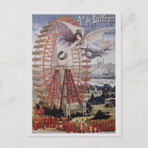 Paris Frankrijk Ferris Wheel Briefkaart