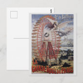 Paris Frankrijk  Ferris Wheel Briefkaart (Voorkant / Achterkant)
