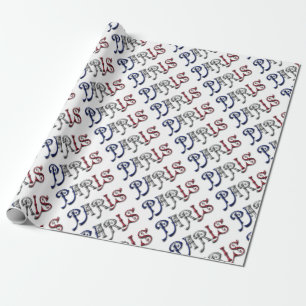 Paris Frankrijk Franse vlag Typografie Cadeaupapier