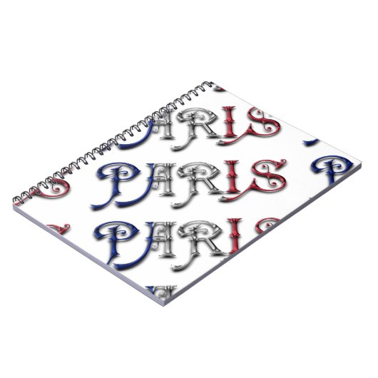Paris Frankrijk Franse vlag Typografie Notitieboek (Linkerzijde)