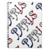 Paris Frankrijk Franse vlag Typografie Notitieboek (Voorkant)