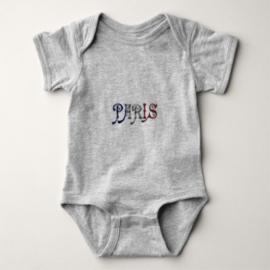 Paris Frankrijk Franse vlag Typografie Romper (Voorkant)