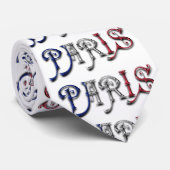 Paris Frankrijk Franse vlag Typografie Stropdas (Opgerold)