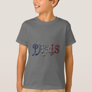 Paris Frankrijk Franse vlag Typografie T-shirt