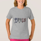 Paris Frankrijk Franse vlag Typografie T-shirt (Voorkant)