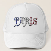 Paris Frankrijk Franse vlag Typografie Trucker Pet (Voorkant)