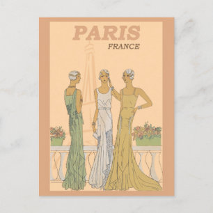 Paris Frankrijk Franse Vrouwen Mode Briefkaart