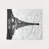 Paris Frankrijk Kaart Eiffeltoren Foto Achtergrond Wandkleed (Voorkant (horizontaal))