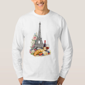 Paris Frankrijk Lange Mouwen T-Shirt