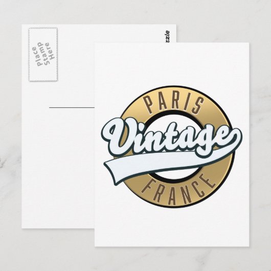 Paris Frankrijk  logo Briefkaart (Voorkant / Achterkant)