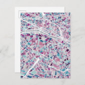 Paris Frankrijk Map Briefkaart (Voorkant / Achterkant)