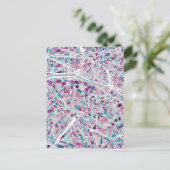 Paris Frankrijk Map Briefkaart (Staand voorkant)