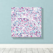 Paris Frankrijk Map Canvas Afdruk (Insitu (Houten vloer))