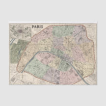 Paris Frankrijk  Map Decoupage Ephemera