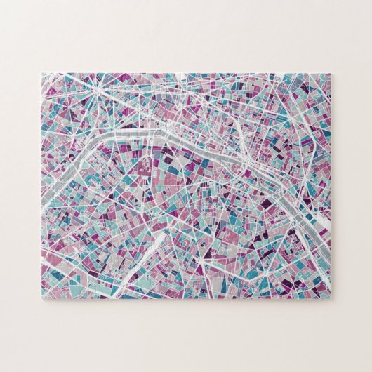 Paris Frankrijk Map Legpuzzel (Horizontaal)
