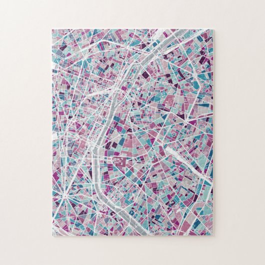 Paris Frankrijk Map Legpuzzel (Verticaal)