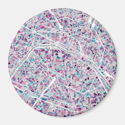 Paris Frankrijk Map Magneet (Voorkant)