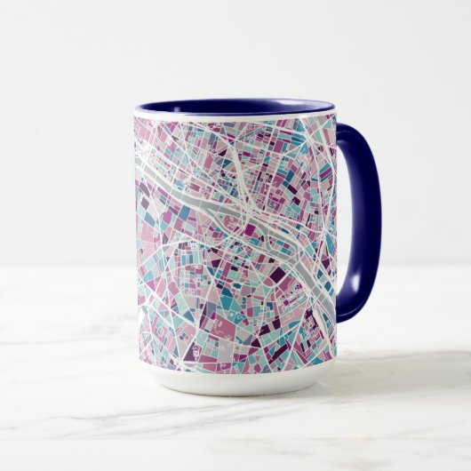 Paris Frankrijk Map Mok (Voorkant rechts)