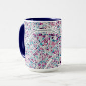 Paris Frankrijk Map Mok (Voorkant links)