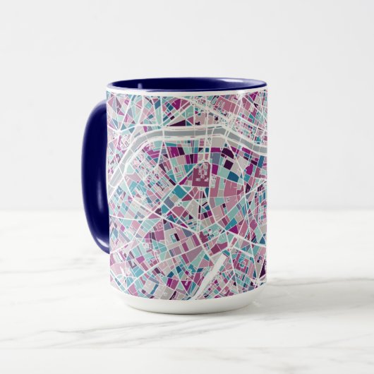 Paris Frankrijk Map Mok (Voorkant links)