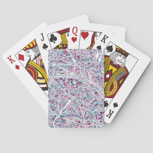 Paris Frankrijk Map Pokerkaarten (Achterkant)