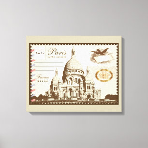 Paris Frankrijk Non-Postage Briefkaart Canvas Afdruk