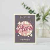 Paris Frankrijk Retro  paarse Briefkaart (Staand voorkant)