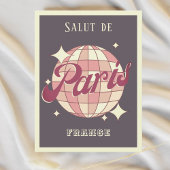 Paris Frankrijk Retro  paarse Briefkaart