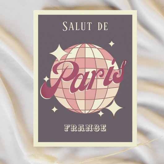 Paris Frankrijk Retro  paarse Briefkaart
