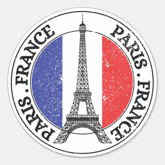 Paris Frankrijk Seal Sticker Ronde Vlag (Voorkant)
