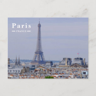 Paris Frankrijk Silhouet met Iconische Eiffeltoren Feestdagenkaart