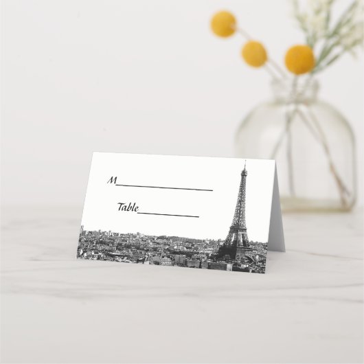 Paris Frankrijk Skyline #1 BW Escort Kaarten Plaatskaartje (Achterkant)