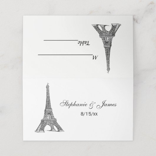Paris Frankrijk Skyline #2 BW Escort Kaarten Plaatskaartje (Buitenkant ongevouwen)
