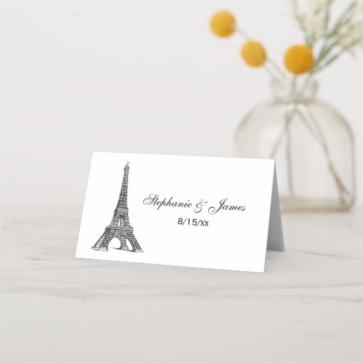 Paris Frankrijk Skyline #2 BW Escort Kaarten Plaatskaartje (Voorkant)