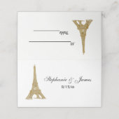 Paris Frankrijk Skyline #2 Faux Gold Escort Kaarte Plaatskaartje (Buitenkant ongevouwen)