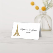 Paris Frankrijk Skyline #2 Faux Gold Escort Kaarte Plaatskaartje (Voorkant)