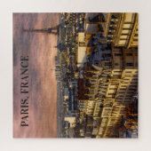 Paris Frankrijk Skyline Eiffel Tower Pink Sky Legpuzzel (Verticaal)