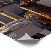 Paris Frankrijk Skyline Eiffel Tower Pink Sky Poster (Hoek)