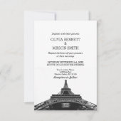 Paris Frankrijk Skyline Eiffel Wedding Invitation Kaart (Voorkant)
