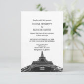 Paris Frankrijk Skyline Eiffel Wedding Invitation Kaart (Staand voorkant)