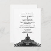 Paris Frankrijk Skyline Eiffel Wedding Invitation Kaart (Voorkant / Achterkant)