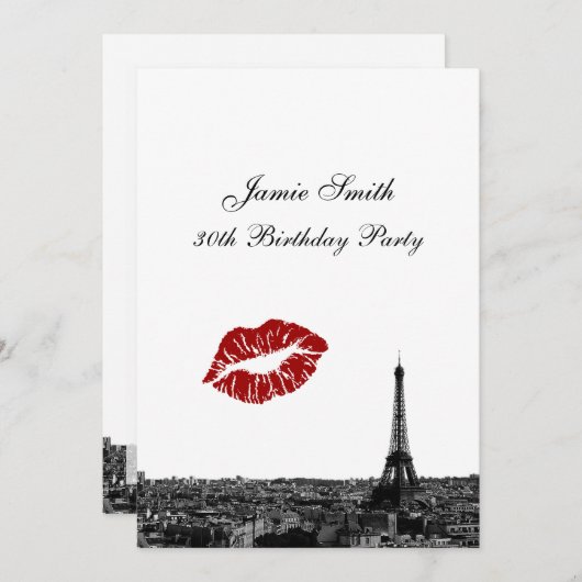 Paris Frankrijk skyline kus #1 BW V Verjaardag Kaart (Voorkant / Achterkant)