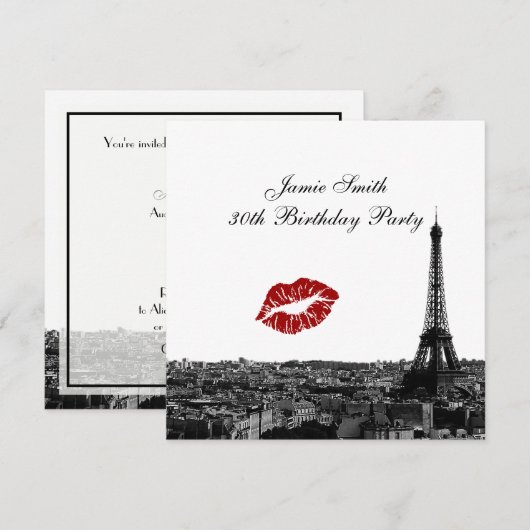 Paris Frankrijk skyline kus #1 BW verjaardag Kaart (Voorkant / Achterkant)