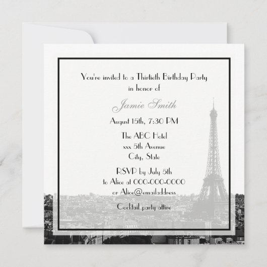 Paris Frankrijk skyline kus #1 BW verjaardag Kaart (Achterkant)