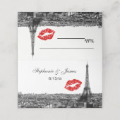 Paris Frankrijk Skyline Red Kiss #1 BW Escort Kaar Plaatskaartje (Buitenkant ongevouwen)
