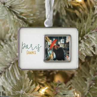 Paris, Frankrijk Souvenir Herinnering Verzilverd Omlijst Ornament