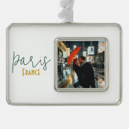 Paris, Frankrijk Souvenir Herinnering Verzilverd Omlijst Ornament