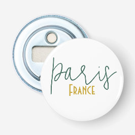 Paris, Frankrijk Souvenir Knop Flesopener Button Flesopener
